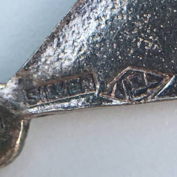 Stamped silver textured geometric fish hook earrings - Picture 7 of 11